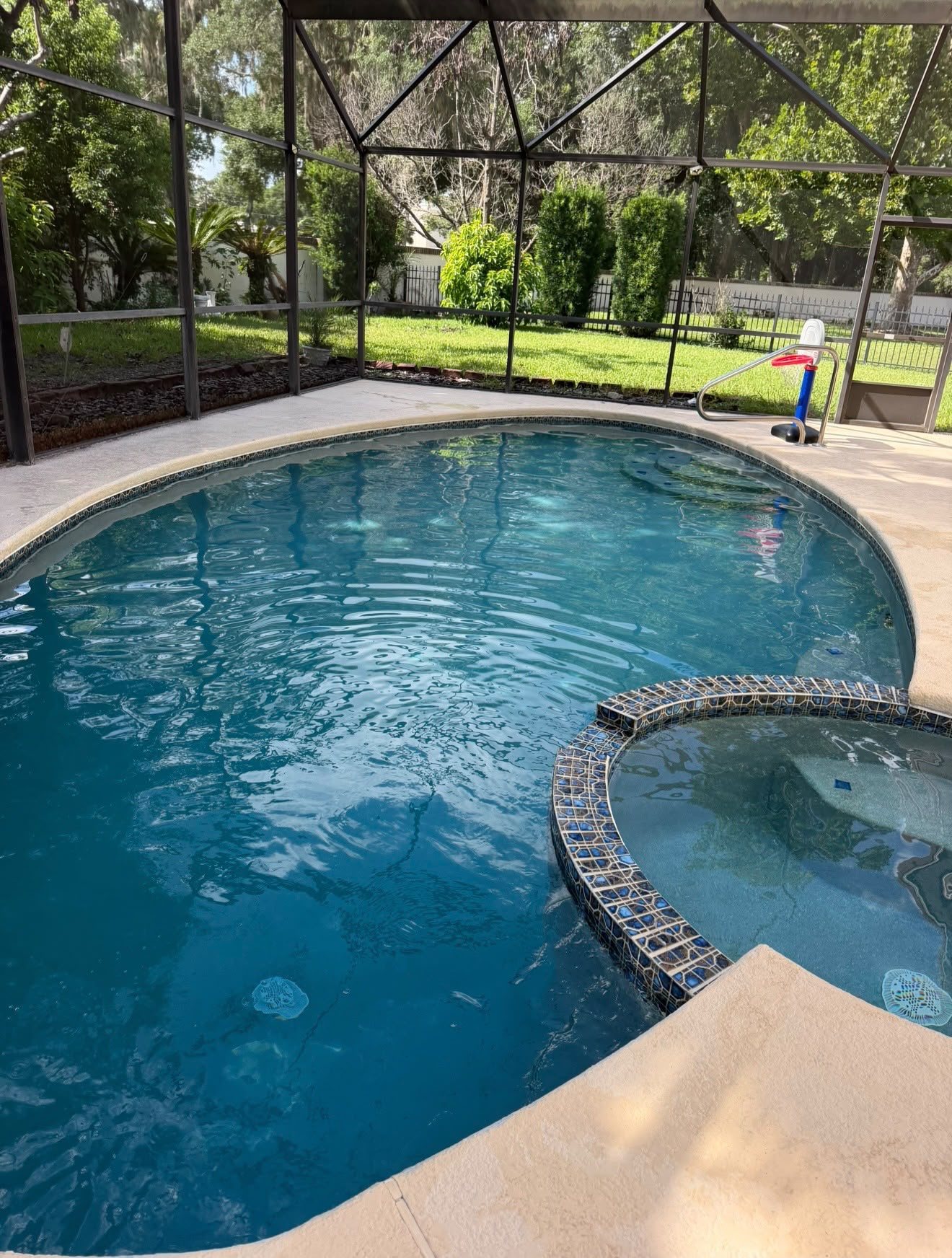 Pool and spa maintained by FJ Pool Services